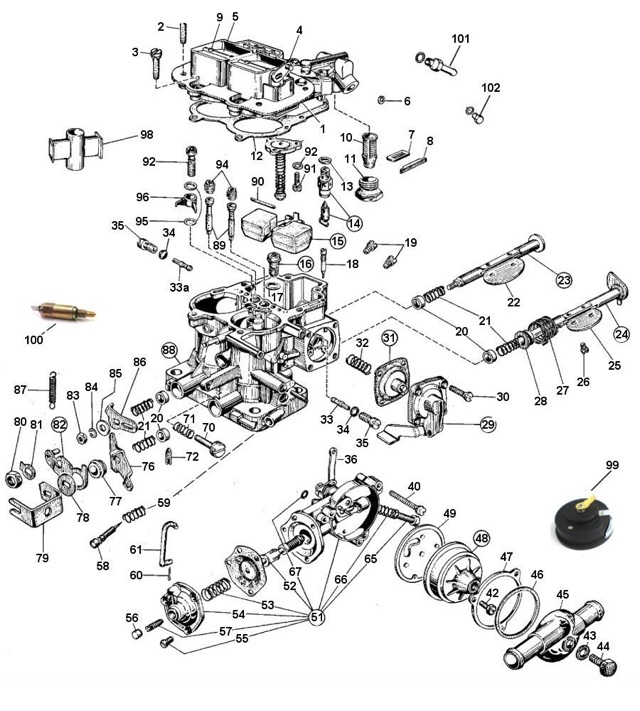 Weber 32/36 DGEV DGAV Parts Diagram
