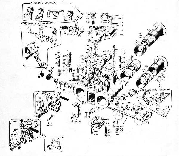 Weber DCOE Parts Diagram