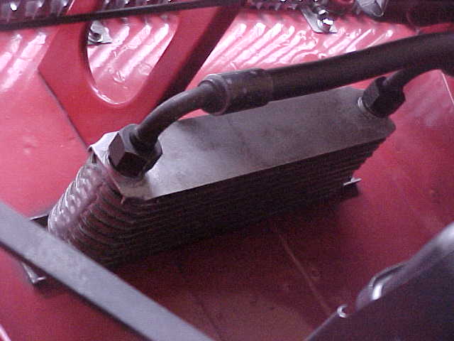 Early MGB oil cooler with rounded edges